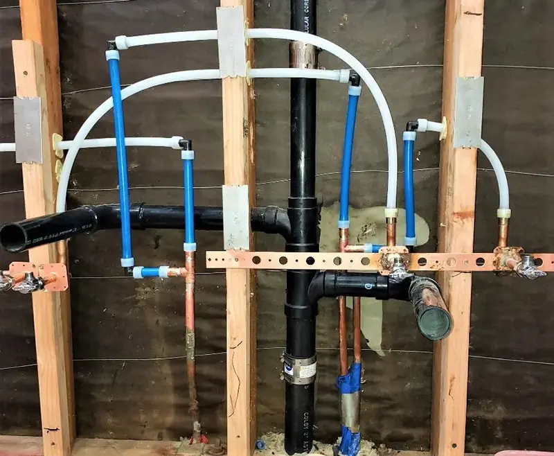 Wall Mount Dual Faucet Piping Installation Wall Mount Piping Installation near Ontario, CA